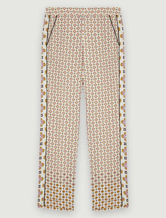 Printed viscose trousers - Trousers & Jeans - MAJE