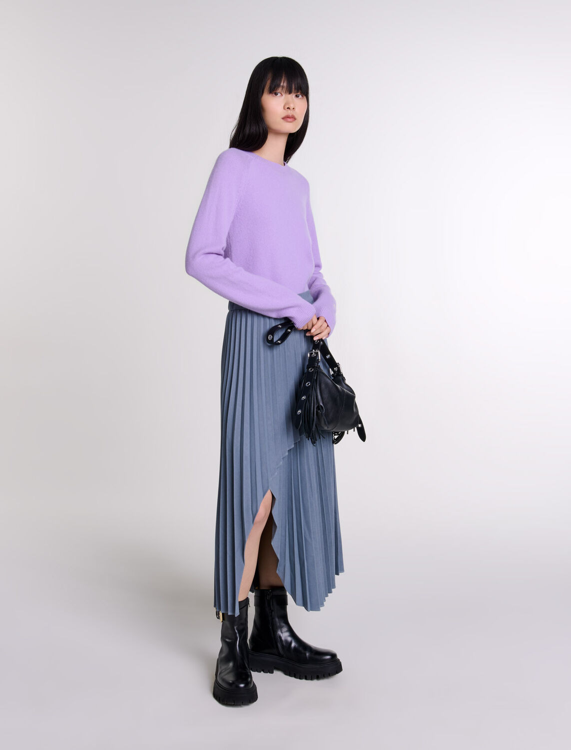 Asymmetrical pleated skirt - Fall-Winter Collection - MAJE