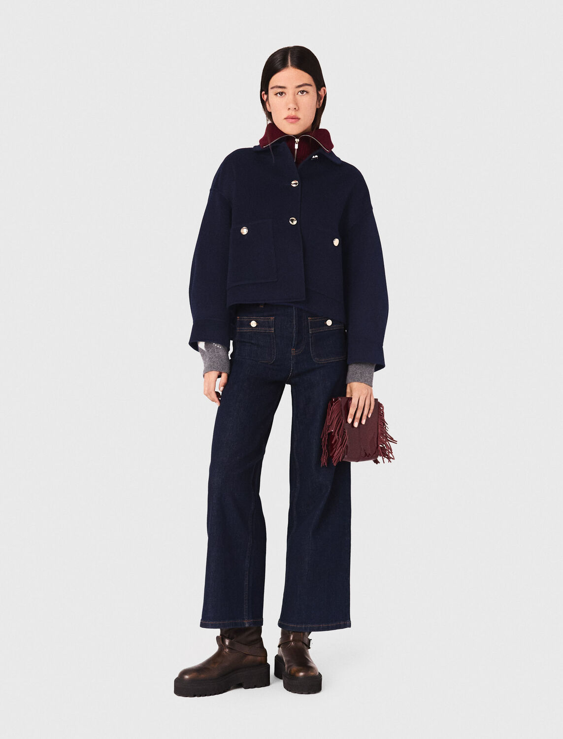Cropped wool jacket - Coats - MAJE