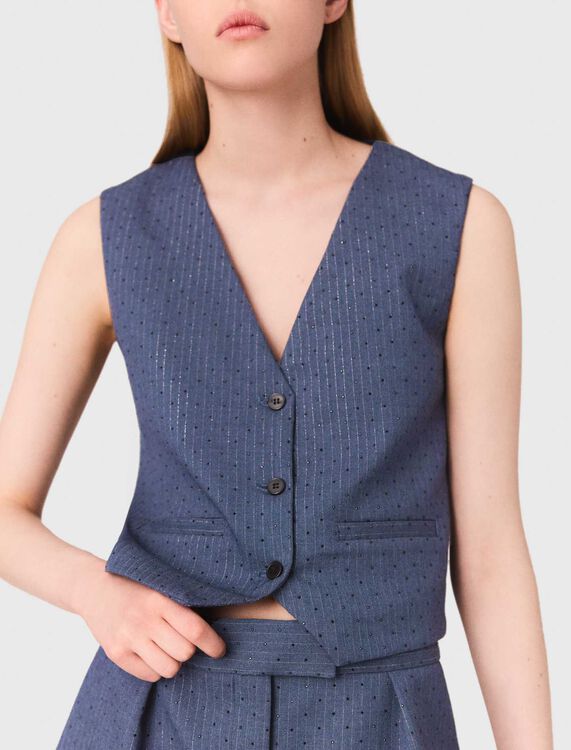 Diamanté tailored jacket - Tops - MAJE