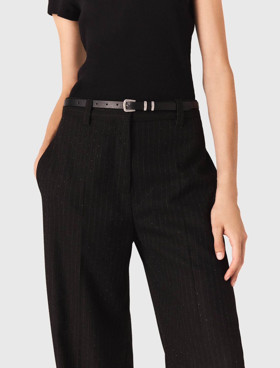 maje : Trousers & Jeans 顏色 黑色/BLACK