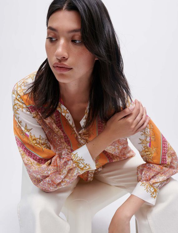 Scarf print voile shirt - View All - MAJE