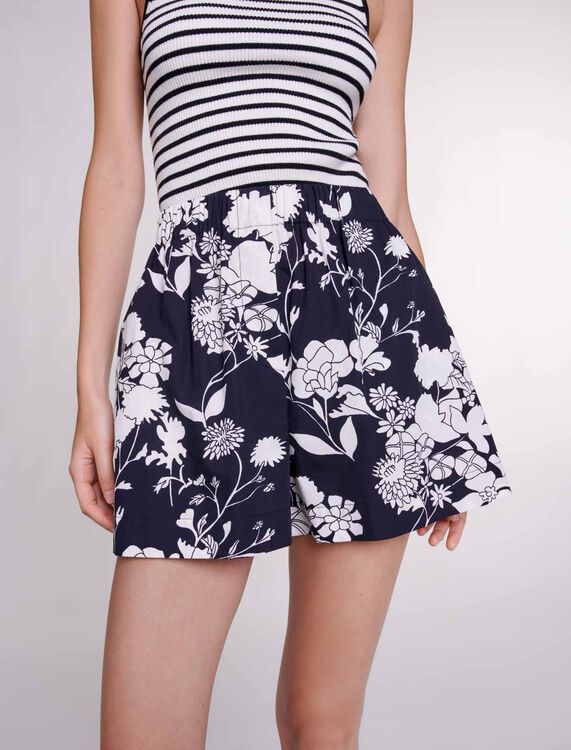 Patterned cotton shorts - Skirts & Shorts - MAJE