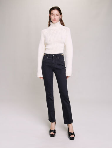 maje : Trousers & Jeans 顏色 黑色/BLACK