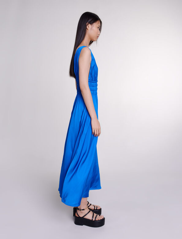 Openwork satin-effect dress : High Summer x Jiayi Li color Blue