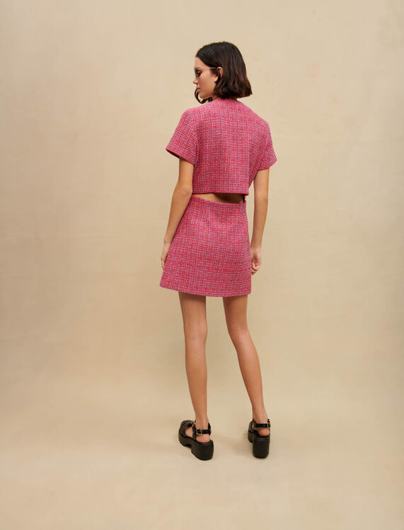 Short tweed dress with open back - Dresses - MAJE
