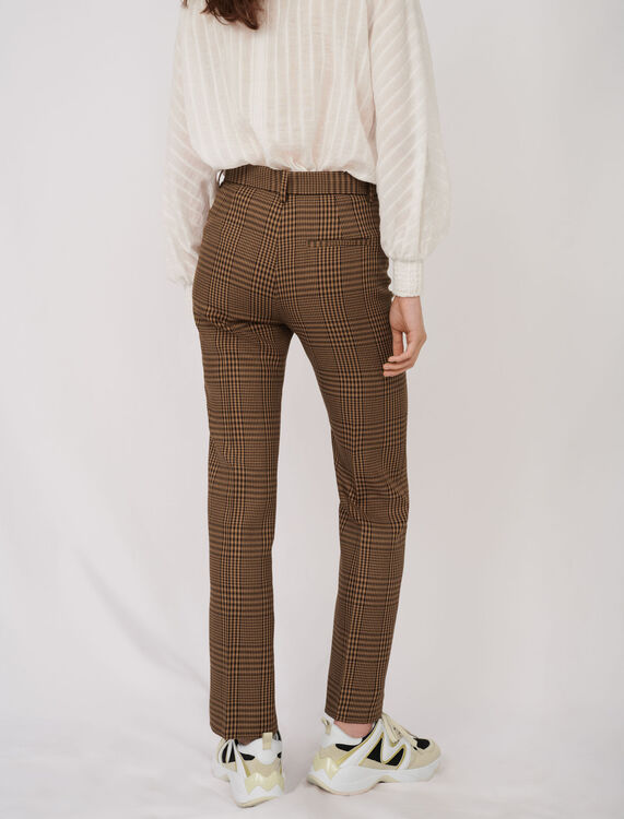 Straight cut checked trousers - Trousers & Jeans - MAJE