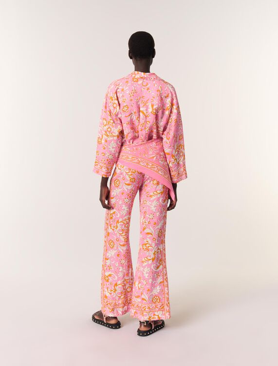 Patterned flowing linen shirt - Shirts - MAJE