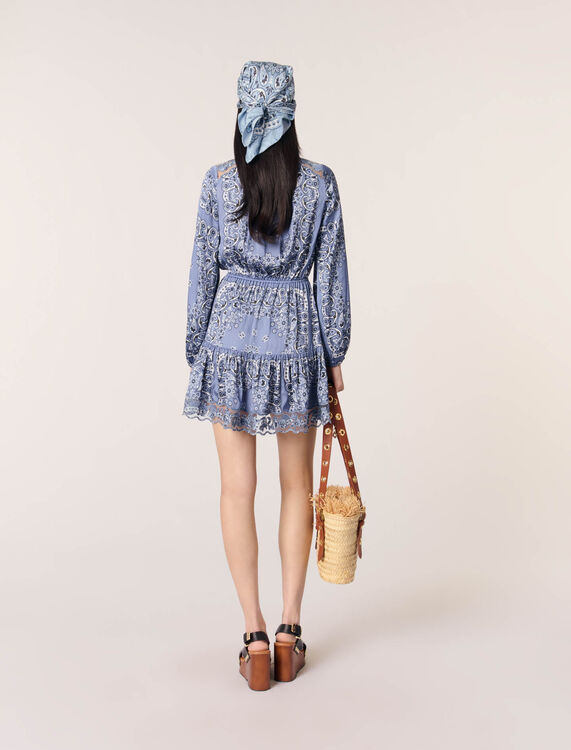 Short patterned floaty dress - Dresses - MAJE