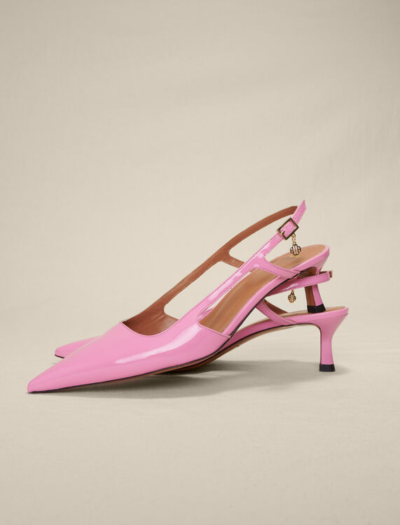 Lacquered pink heels - Sling-Back & Sandals - MAJE