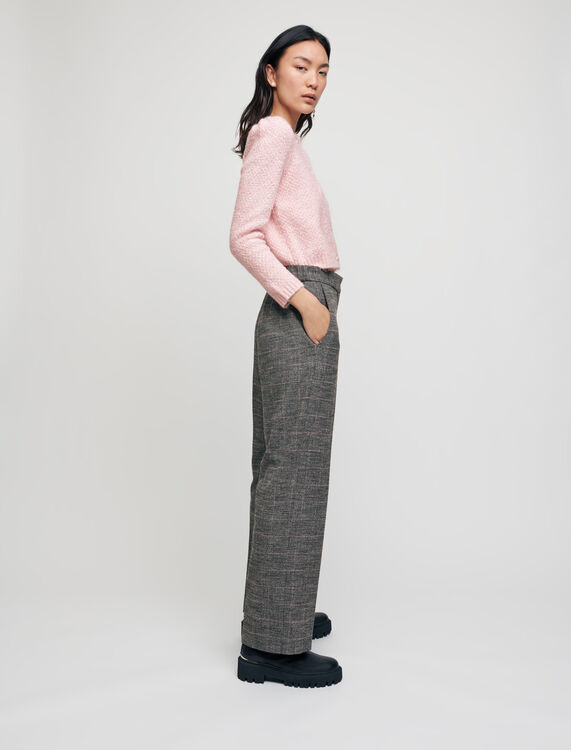Wide-legged checked trousers - Trousers & Jeans - MAJE