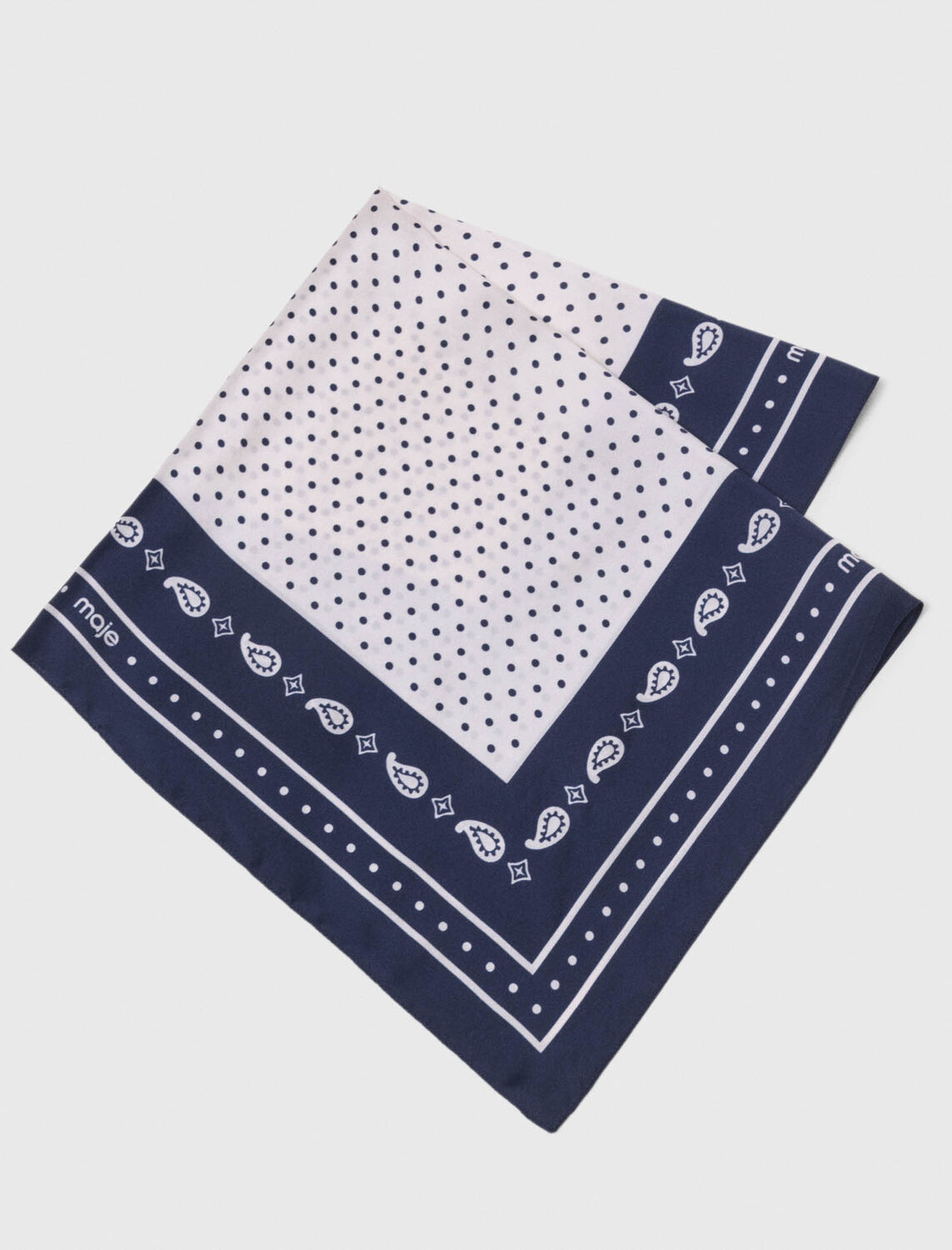 60x60 silk print bandana -  - MAJE