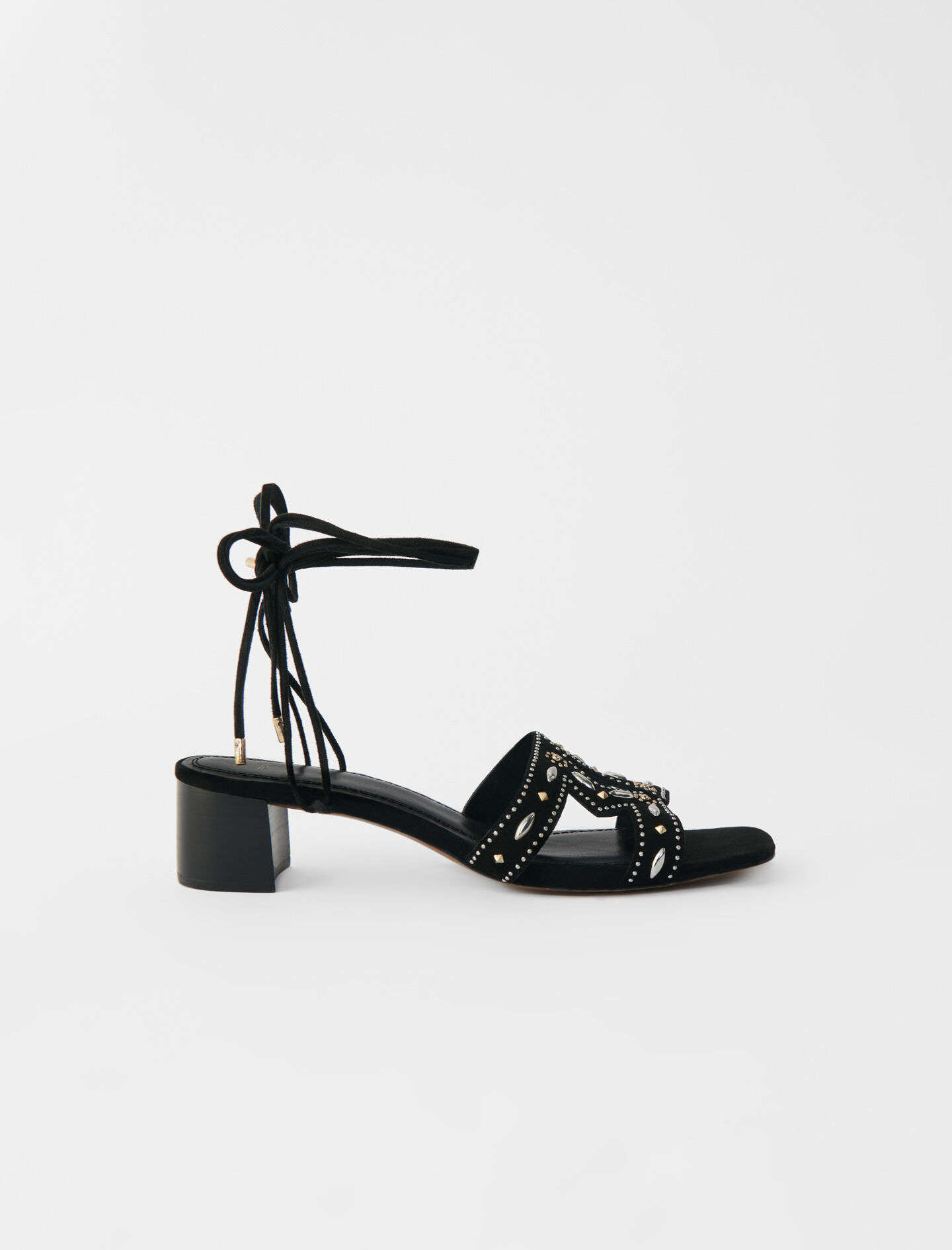 black flat sandals with studs