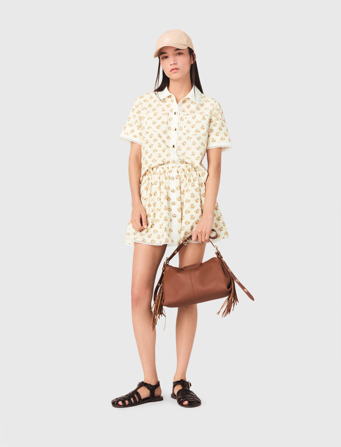Patterned shirt with croquet trim - Shirts - MAJE