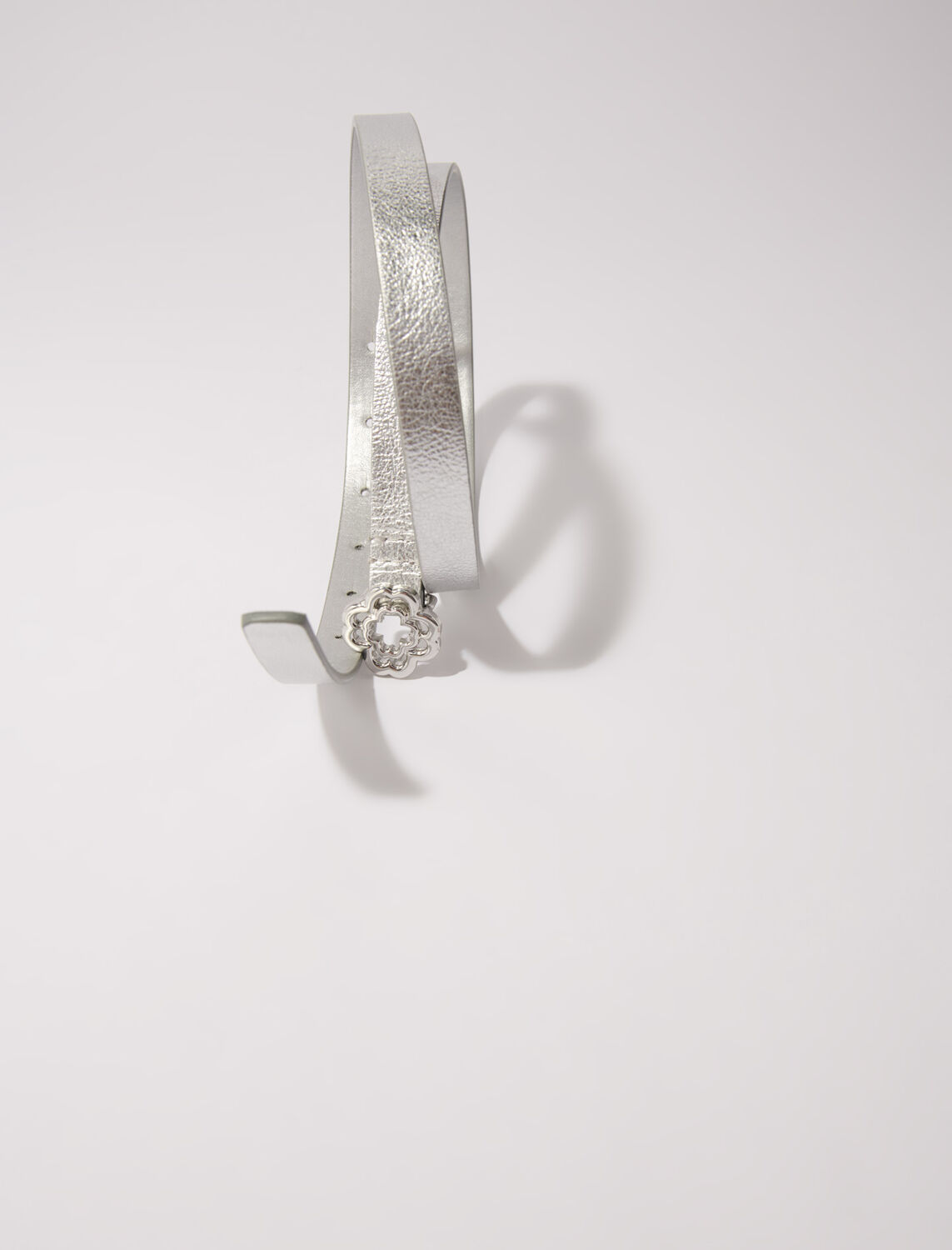 Slim belt with Clover buckle : Belts color Silver