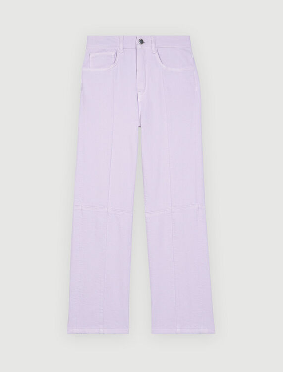 Coloured straight-cut jeans with cutouts - Trousers & Jeans - MAJE