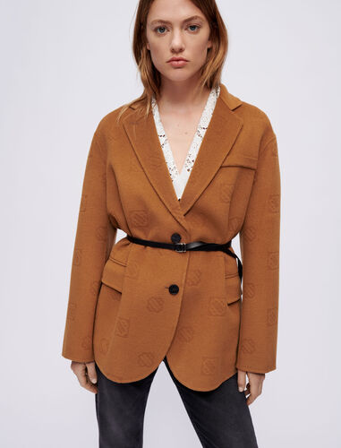 Oversized, double-faced coat : Coats & Jackets color Tobacco