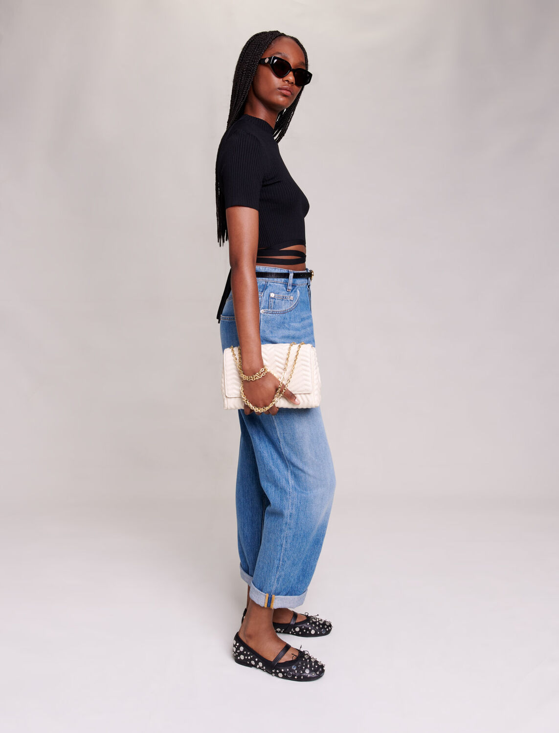 Criss-cross cropped top - 30% Off - MAJE