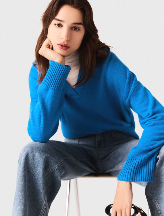 Open polo collar cardigan - Sweaters & Cardigans - MAJE