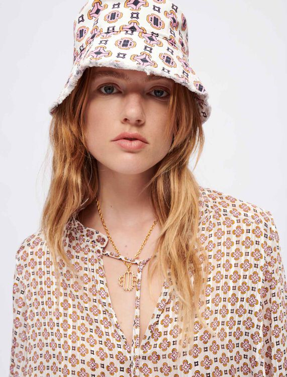 Flowing printed jacquard top -  - MAJE