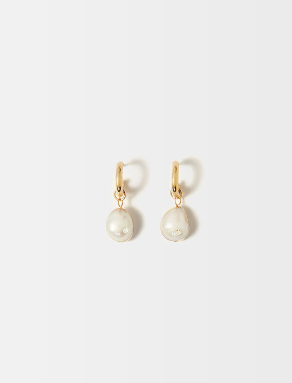 Cultured pearl earrings : Jewelry color Gold