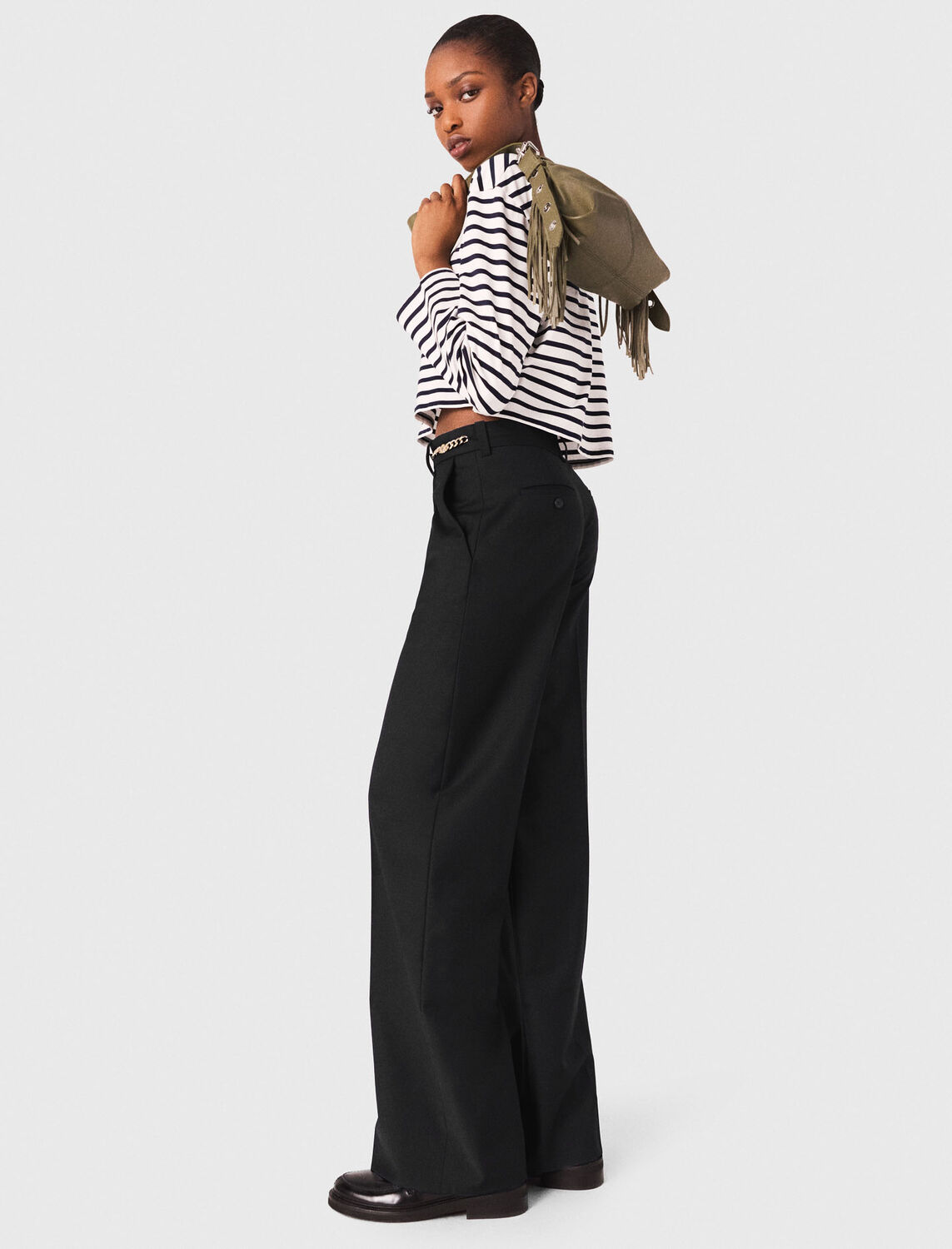 Suit trousers with chain detail - Trousers & Jeans - MAJE