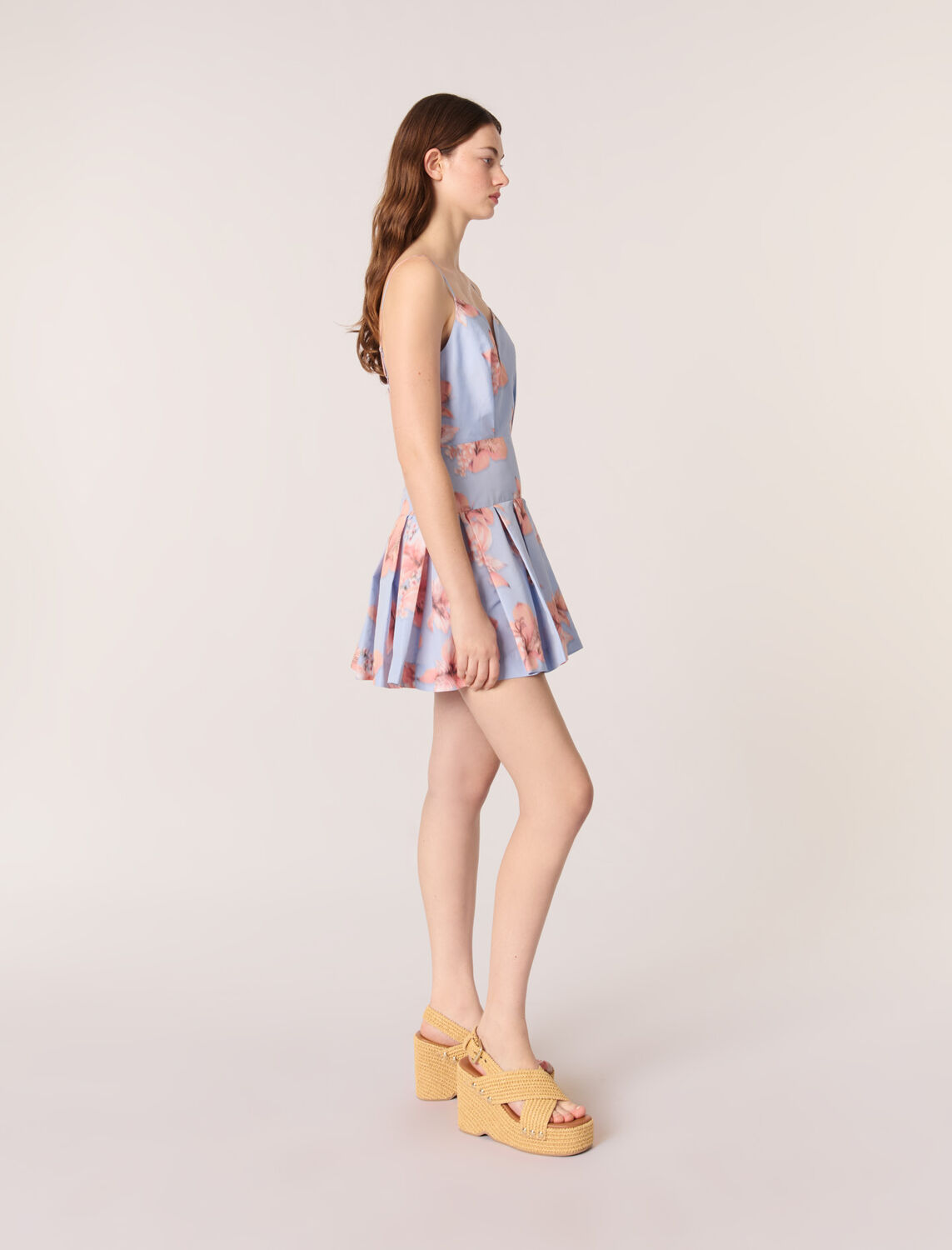 Short patterned taffeta dress - Dresses - MAJE