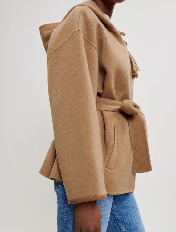 Double-faced coat with hood - Coats & Jackets - MAJE