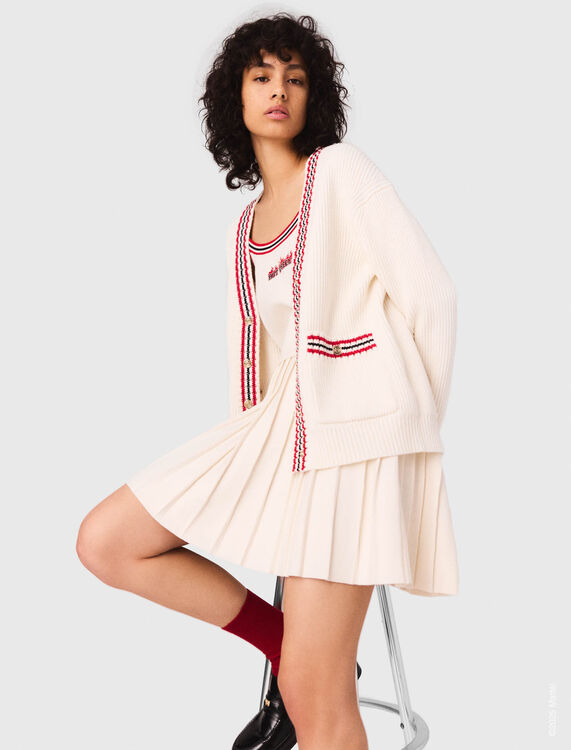 Embroidered longline cardigan - Sweaters & Cardigans - MAJE