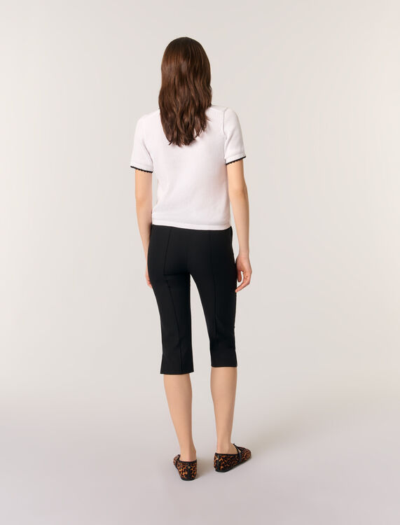 Pointelle knit crochet polo shirt - Sweaters & Cardigans - MAJE