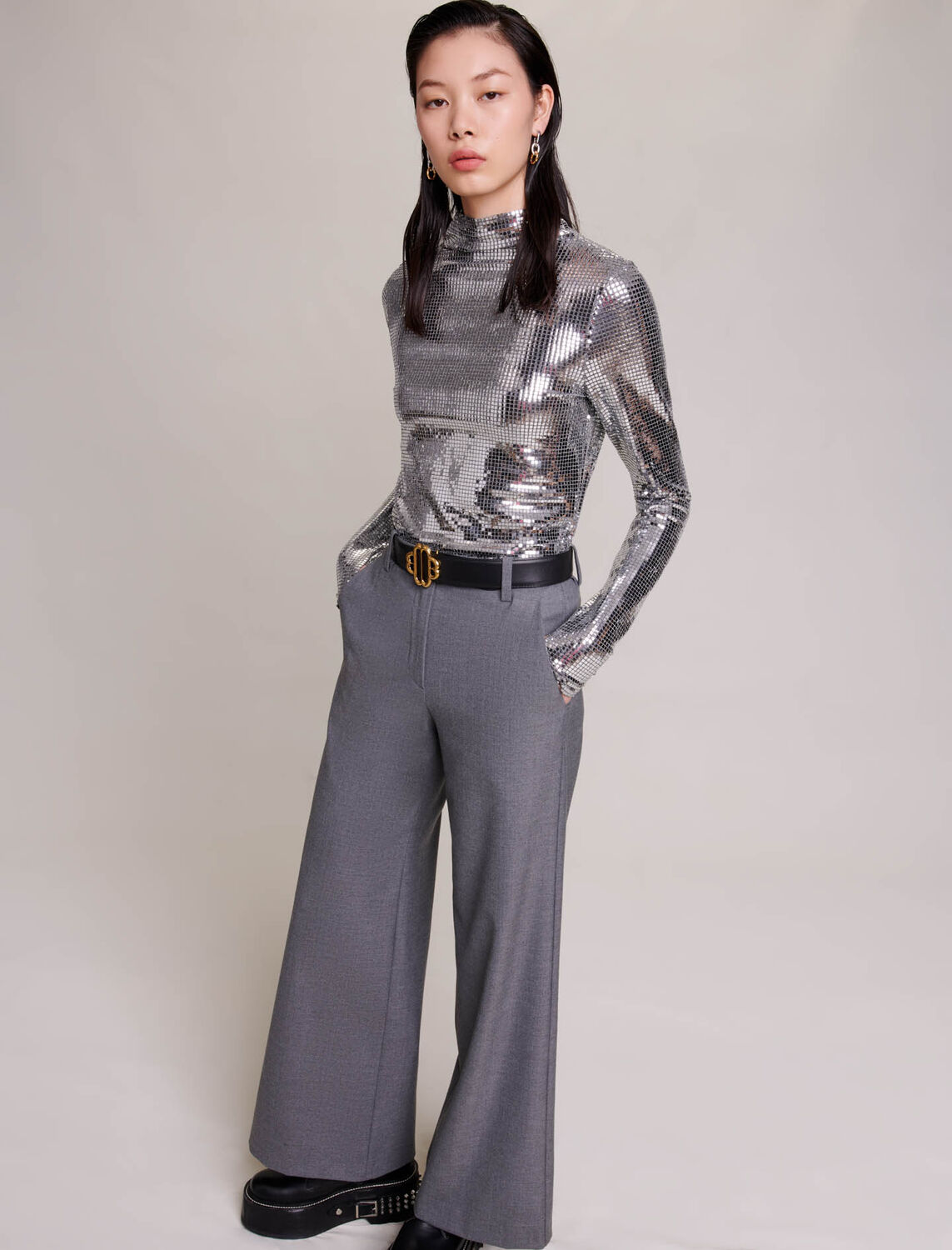 Wide-leg trousers : Bottoms color 