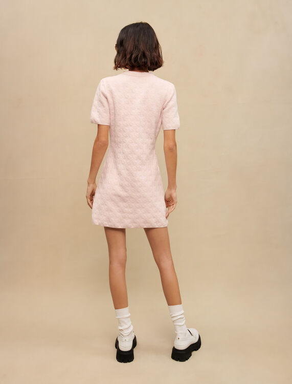 Pink textured knit dress - Dresses - MAJE
