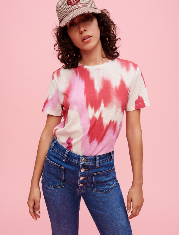 Fuchsia Tie and Dye T-shirt : View All color 