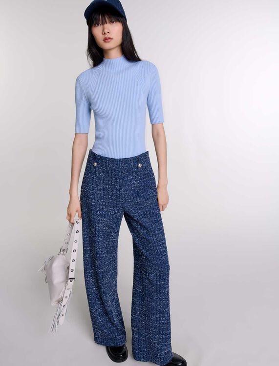Wide-leg tweed trousers - Fall-Winter Collection - MAJE