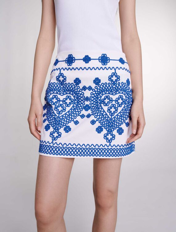 Embroidered pencil skirt - Skirts & Shorts - MAJE