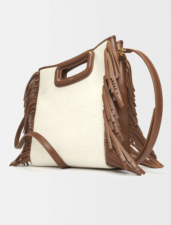 Leather and material mix M bag -  - MAJE