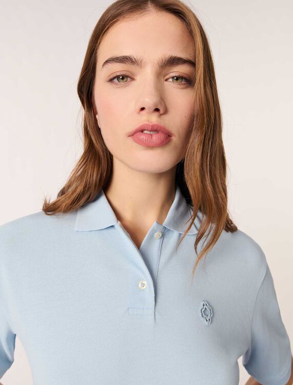 Polo shirt with logo patch - T-Shirts - MAJE