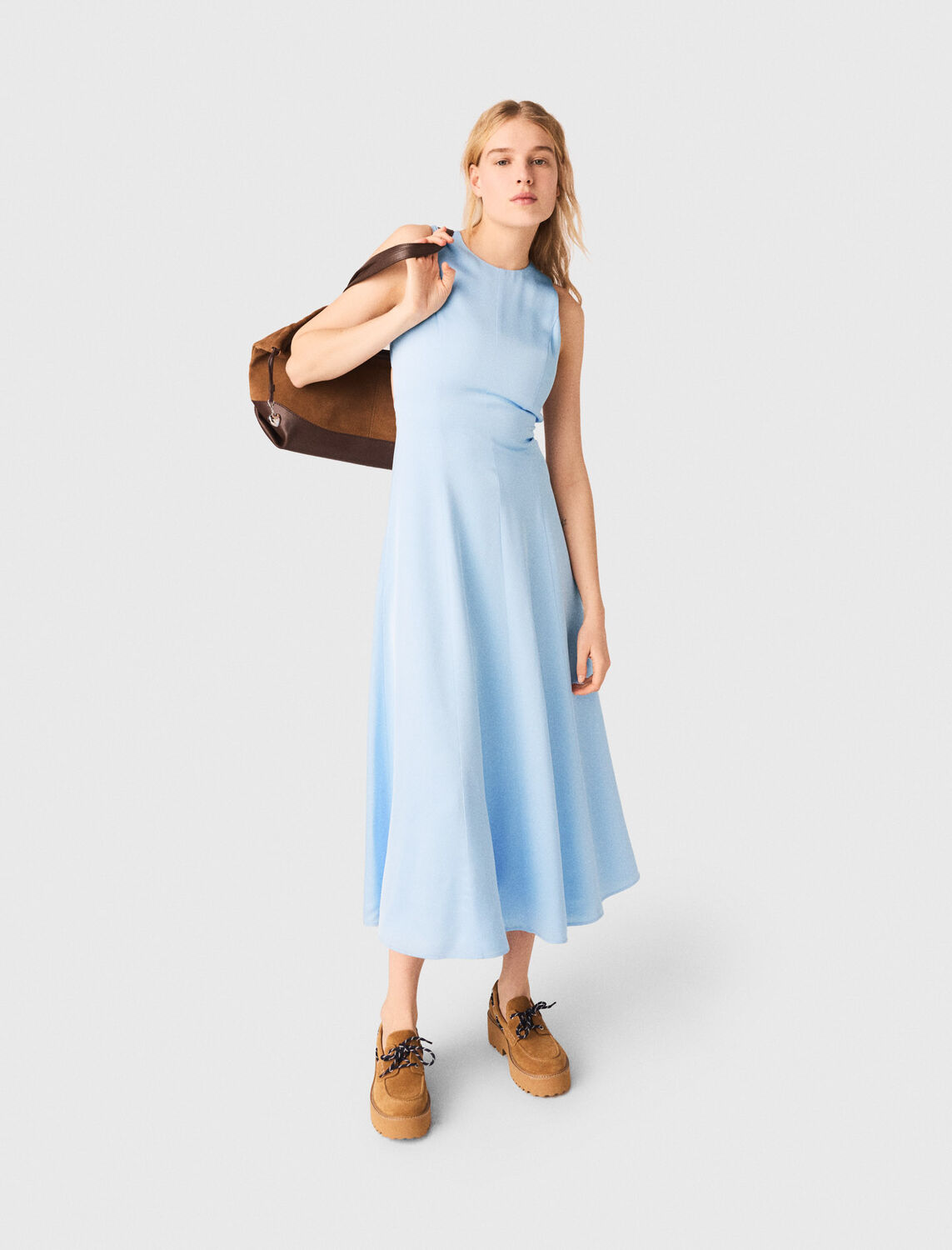 Open-back maxi dress : Dresses color Blue Sky