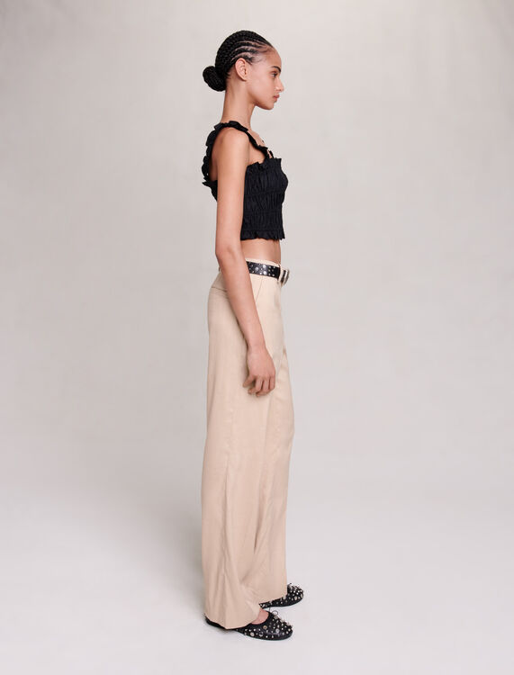 Smocked cropped top - Tops - MAJE