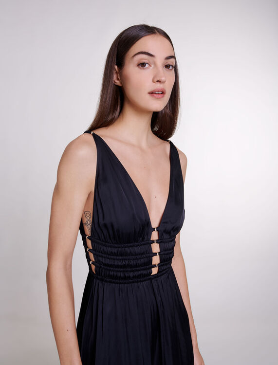 Openwork satin-effect dress - Dresses - MAJE