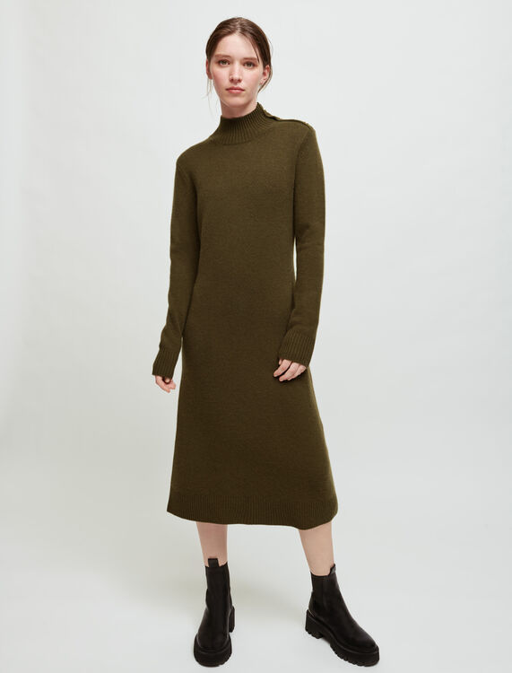Cashmere sweater dress with collar - Dresses - MAJE