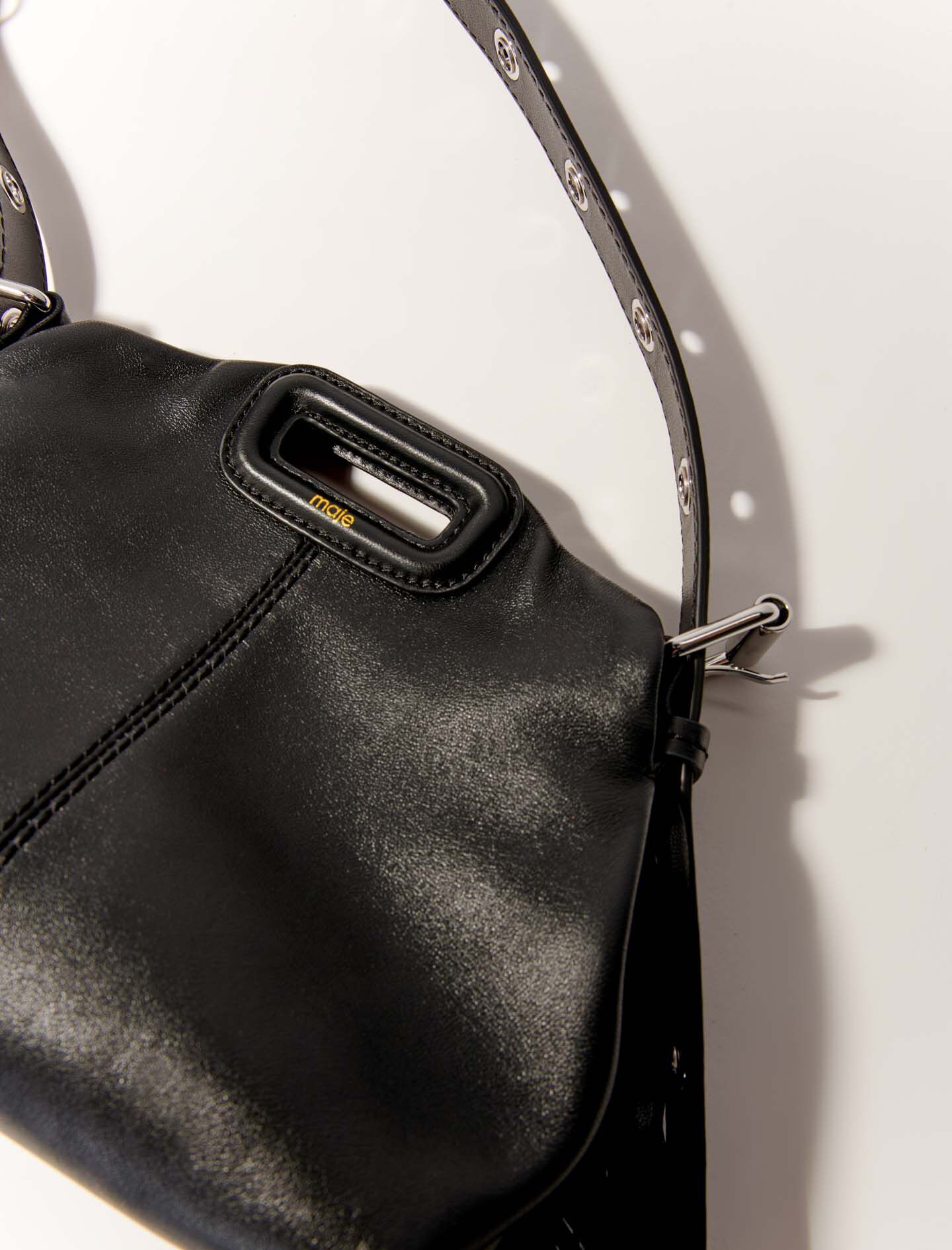 224MISSMMINI Plain leather mini Miss M bag - M Bag - Maje.com