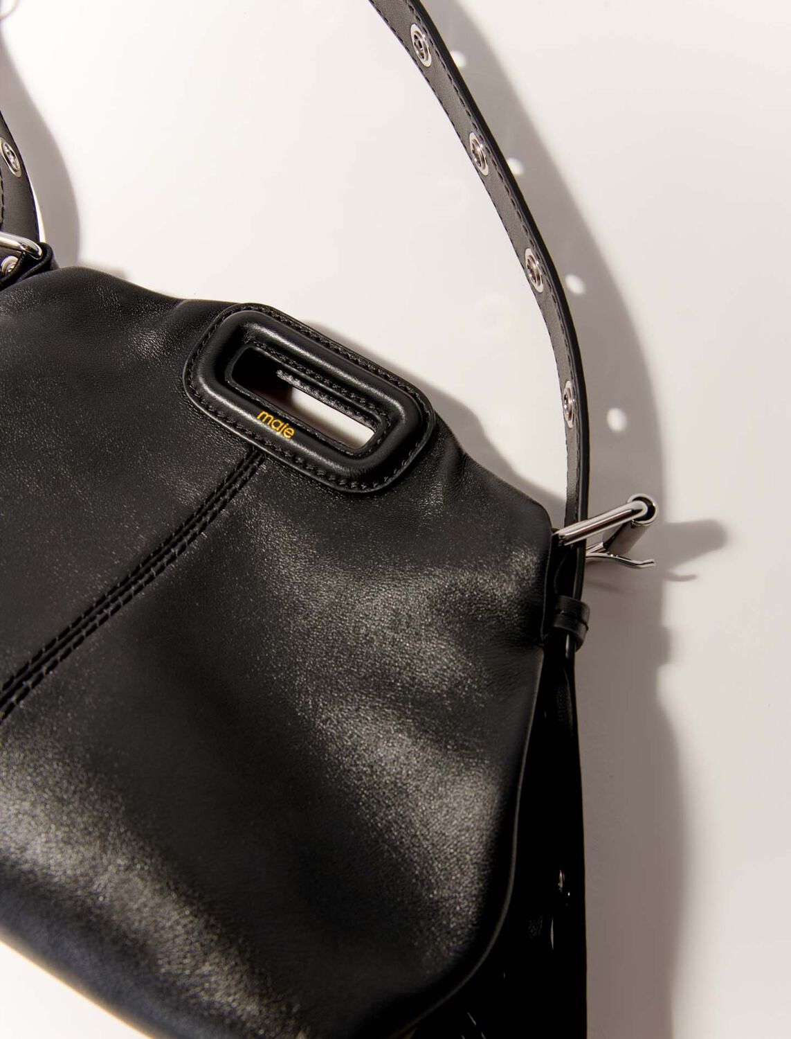 Plain leather mini Miss M bag -  - MAJE