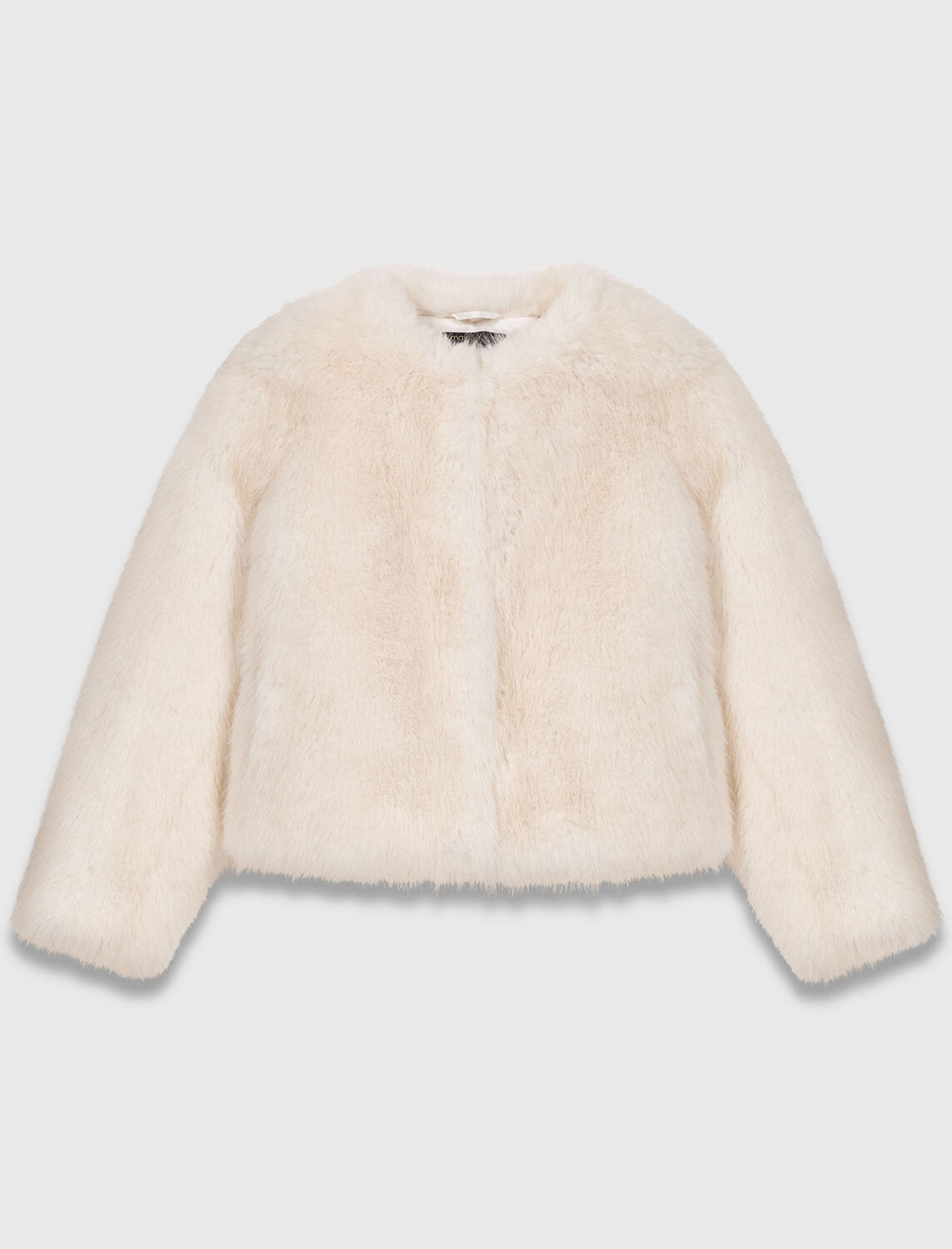 Short faux fur jacket : Coats color Ivory