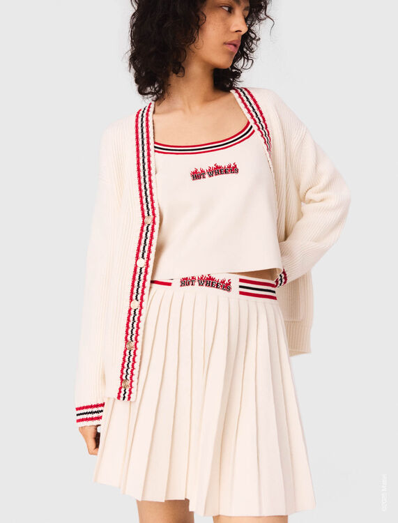 Embroidered longline cardigan - Sweaters & Cardigans - MAJE
