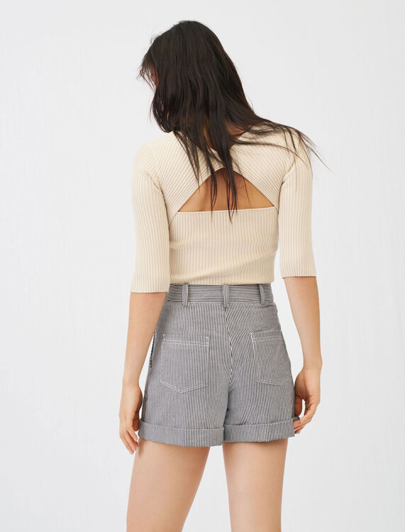 Fine ribbed sweater with an open back - Cardigans & Sweaters - MAJE