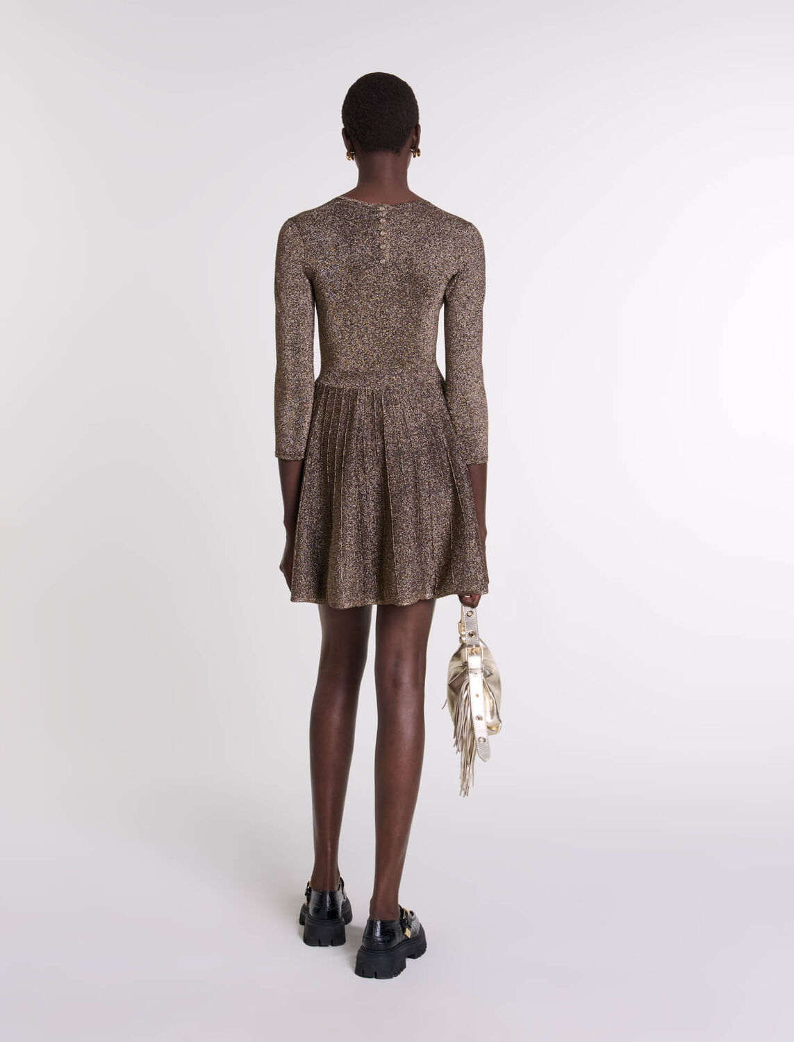 Shiny knit short dress - Fall-Winter Collection - MAJE