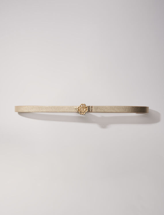 Slim belt with Clover buckle : Belts color Silver