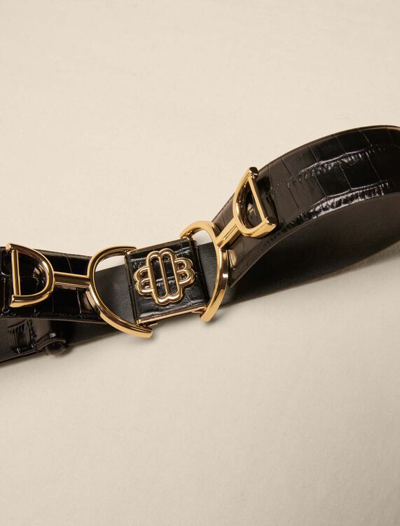 Wide smooth leather belt - Belts - MAJE