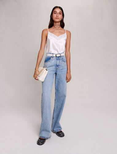 maje : Trousers & Jeans 顏色 蓝色/BLUE